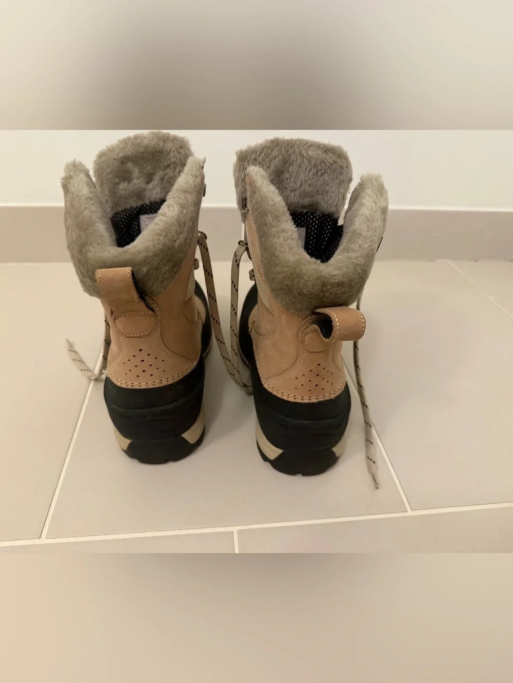 The North Face Kids Snow Boots in Tan and Black